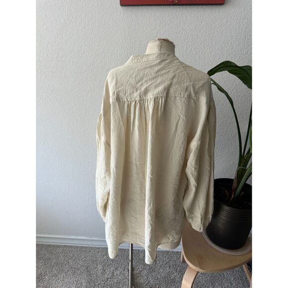 Anine Bing Women's Long Sleeve Silk Button Up Top - Picture 3 of 6